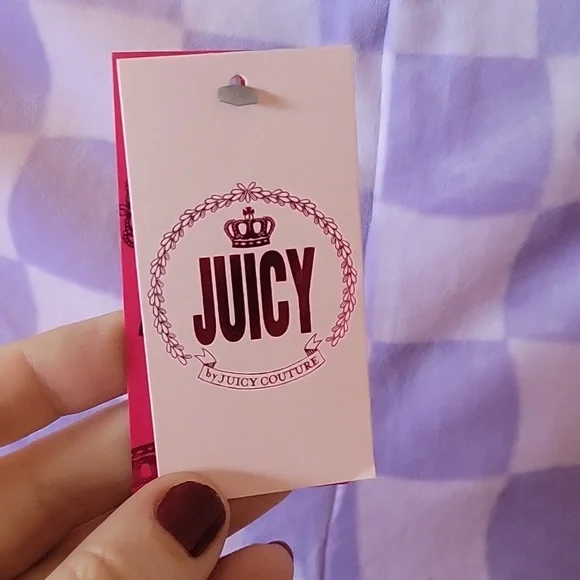 New Juicy Coutour Velour Pants. Purple Checker - Picture 3 of 4